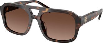 Tory Burch TY7224U Polarized 1964T5 Womens Sunglasses Tortoiseshell Size 55