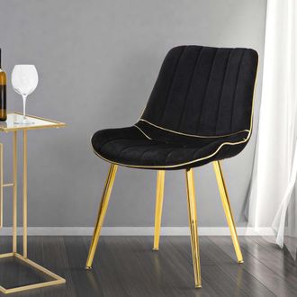 Dmora Sill&oacute;n Ribe, Set De 2 Sillones, Estructura De Metal Y Tela, 51x59x79h Cm, Color Negro