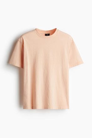 H&M Ausgewaschenes T-Shirt in Loose Fit - Pfirsichrosa
