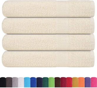 vidaXL Toallas 4 Piezas Crema 100x200 Cm 360 G/m&sup2; 100% Algod&oacute;n Vidaxl