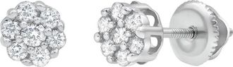LuvMyJewelry Meadow 0.32 Ct TW Lab Grown Diamond Cluster Studs 14K Gold Earrings