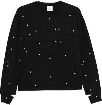 Alysi Hoodies & sweatvesten, Dames, Grijs, M, Grijze Gebreide Trui in Maglia