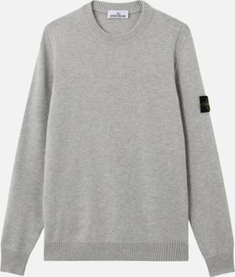 Stone Island Mens Stone Island Dust Grey Melange Lambswool Sweatshirt - Size: 44