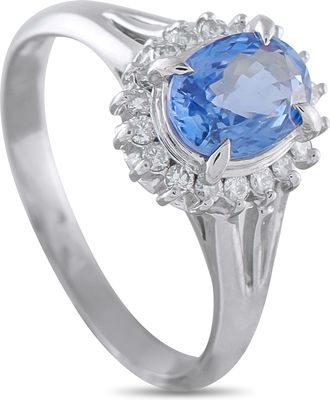 Luxury Bazaar Platinum 0.20ct Diamond and Sapphire Ring MF19-010225