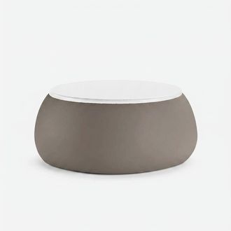 Plust Mesa De Centro Baja Redonda Container De Dise&ntilde;o Moderno T Ball - Beige Juta