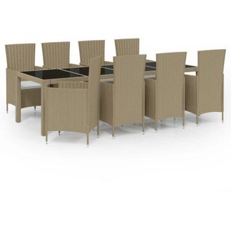 vidaXL Furniture Limited - Set Comedor De Jard&iacute;n 11 Piezas Y Cojines