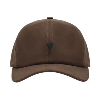 Ami Quota Logo Embroidery Cap - male - Ami Paris - Hats & Caps - Brown - ONE SIZE - Accessories