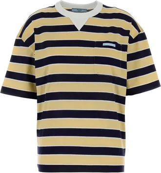 Prada Embroidered Cotton Oversize T Shirt
