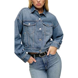 Reformation Rhodes Lived-In Denim Jacket in Nosara at Nordstrom Rack, Size Xx-Large
