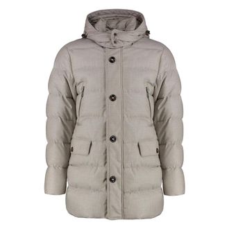 Moorer Long Down Jacket with Ribbed Cuffs
