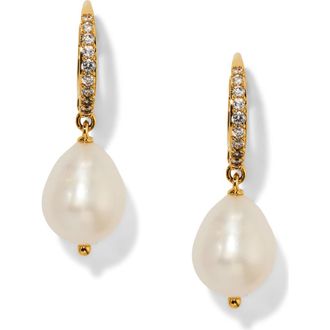 Nadri Madrid Freshwater Pearl Double Drop Earrings in Gold at Nordstrom