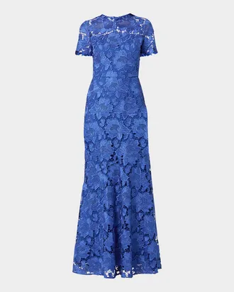 Shoshanna Elie A-Line Floral Lace Gown