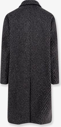 Hev&ograve; Mens Coat Santa Cesarea Grey Wool-Blend Polyester