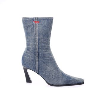 Diesel Womens D-Allas Ankle Boots in Blue Denim - Size UK 7.5