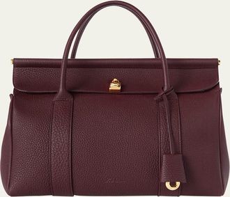 Loro Piana Loom 32 Grained Leather Top-Handle Bag