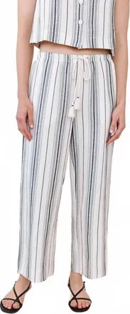Bella Dahl Tassel Cord Drawstring Crop Pants In Boardwalk Stripe