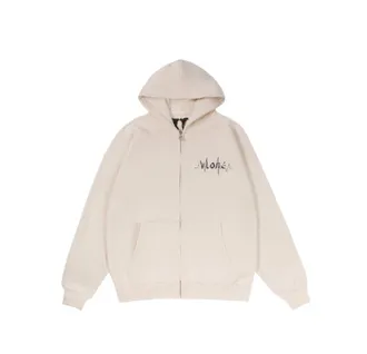 Vlone Love Logo Zip Hooded Jacket Cream VLZPHD2023001