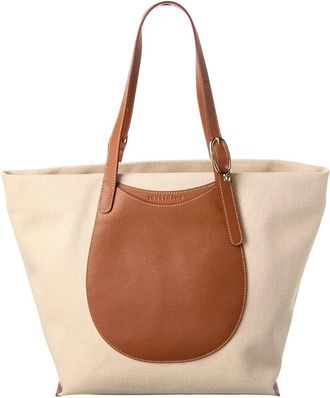 Longchamp Epure Canvas & Leather Tote