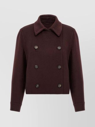 Brunello Cucinelli cashmere coat with buttoned cuffs and double-breasted design