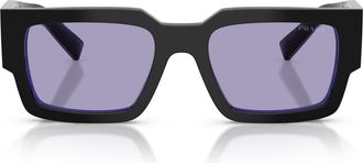 Prada 0pr B17s Rectangular Frame Black Acetate Sunglasses