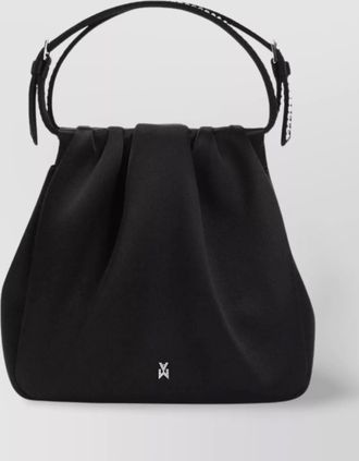 Amina Muaddi crystal top handle pleated shoulder bag