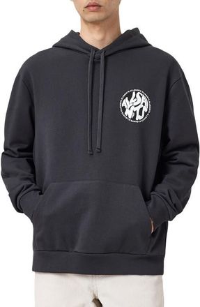 AllSaints Distortion OTH Hooded Pullover in Washed Black at Nordstrom, Size Xx-Large