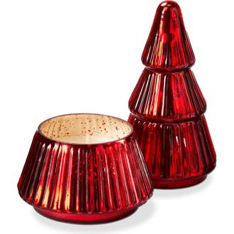 Tag Portobello Glass Tree Candle Large Red Sculpted Christmas at Nordstrom