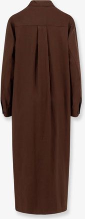 Hev&ograve; Womens Chemisier Dress Brown Linen