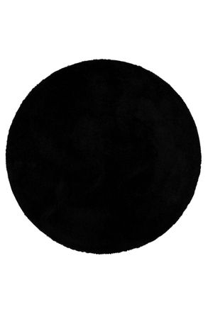 Wecon Home Alfombra de ba&ntilde;o negro liso 90 rd