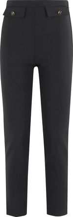Elisabetta Franchi Zwarte broek met voorzakken en logo - Dames - Slim Fit Broeken - Zwart - XL - Broeken