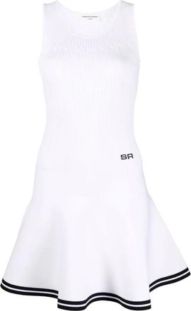 Sonia Rykiel Casual Zwarte Midi Jurk - Dames - Korte kleedjes - Wit - L - Polyester - Kleedjes