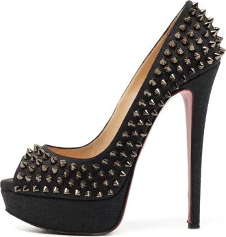 Christian Louboutin Pumps Lady Peep Spike 140mm - Grigio