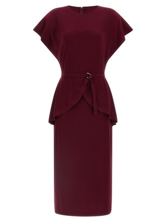 Norma Kamali Bordeaux Polyester Midi Womens Dress