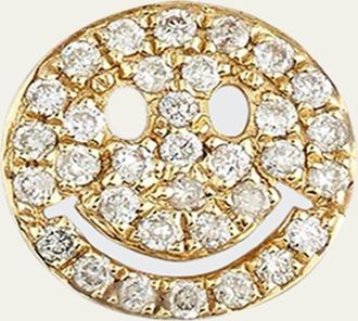 Sydney Evan 14k Pave Diamond Happy Face Single Stud Earring