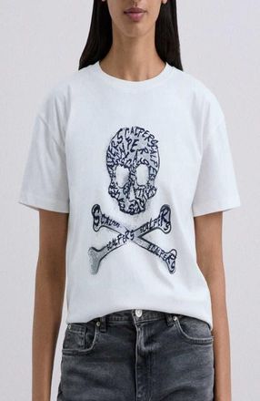 Scalpers Skullflock Tee in Ecru at Nordstrom, Size X-Small Eu