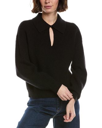Lilla P Easy Fit Keyhole Rib Sweater