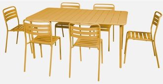 Sweeek Mesa De Jard&iacute;n De Metal Con 6 Sillas