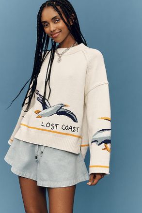 Pilcro Lost Coast Long-Sleeve Crew-Neck Sweater