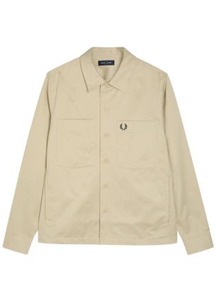 Fred Perry Logo-embroidered Cotton Overshirt - Ecru - XL