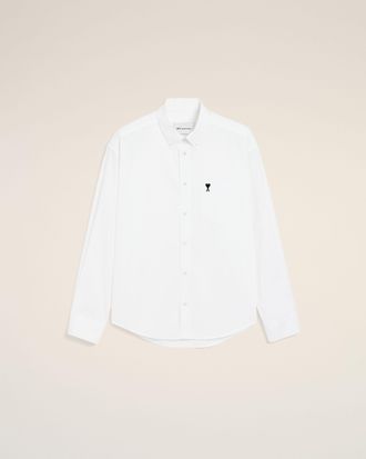 Ami White boxy cotton shirt with Ami de Coeur White - 36 - for Men
