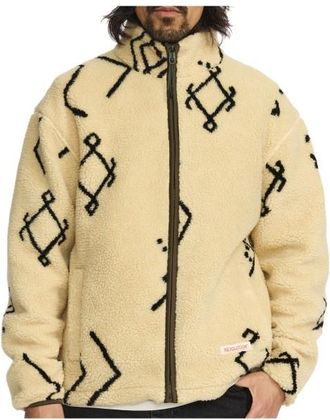 Revolution Printed Teddy Jacket Fleecejacke f&uuml;r Herren | beige
