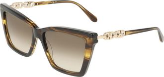 Ferragamo SF2112S 323 Womens Sunglasses Green Size 57