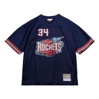 Mitchell & Ness x NBA Audible Houston Rockets Jersey Hakeem Olajuwon 34 TNMP4846-HROYYHOLBLUE