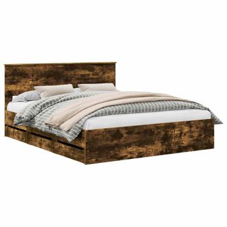 vidaXL Estructura De Cama Roble Ahumado 160 X 200 Cm Madera Ingenieril Vidaxl