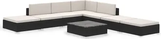 vidaXL Vidaxl - Set Divani Da Giardino 8 Pz Con Cuscini In Polyrattan Nero