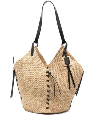 Isabel Marant Tampa tote bag - women - Raffia/Calf Leather - OS - Neutrals