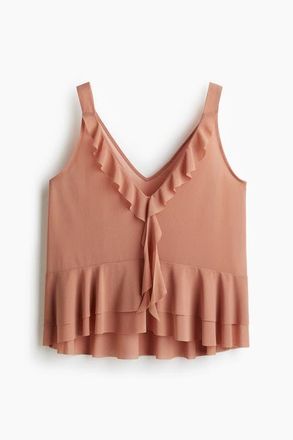 H&M Flounced Vest Top in Dusty Orange at Nordstrom, Size Xx-Large