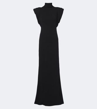 MUGLER Vestido de fiesta en mezcla de lana drapeado