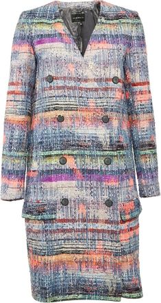 Emporio Armani tweed double-breasted coat - Multicolour