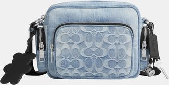 Coach Mens Fletcher Crossbody Bag In Loved Signature Denim - Dark Blue - One Size